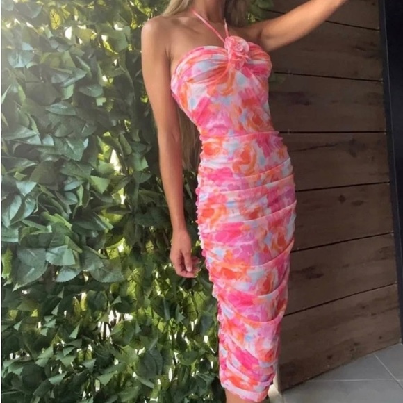 Zara Floral Tulle Midi Dress. NWT. Size Small. - Picture 9 of 9